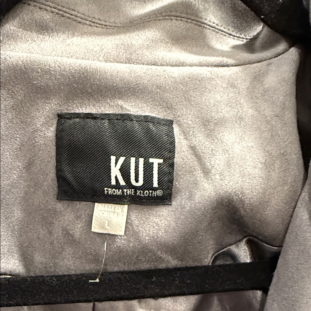 Kut from the Kloth Women's Leather Jacket in Gray - Picture 2 of 4